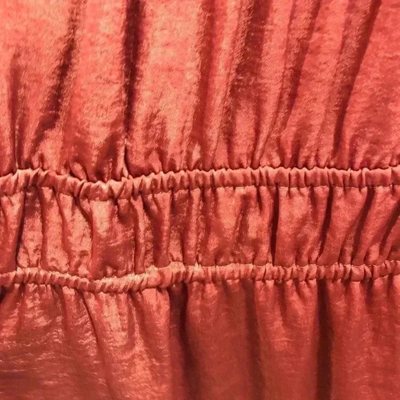 Altar’d State Midi Long Sleeve,elastic waist, crimson color,shimmer shine - Picture 4 of 11